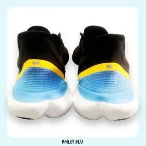 Nike | Shoes | Nike Free Rn 5 Mesh Black Yellow Blue Sneaker 